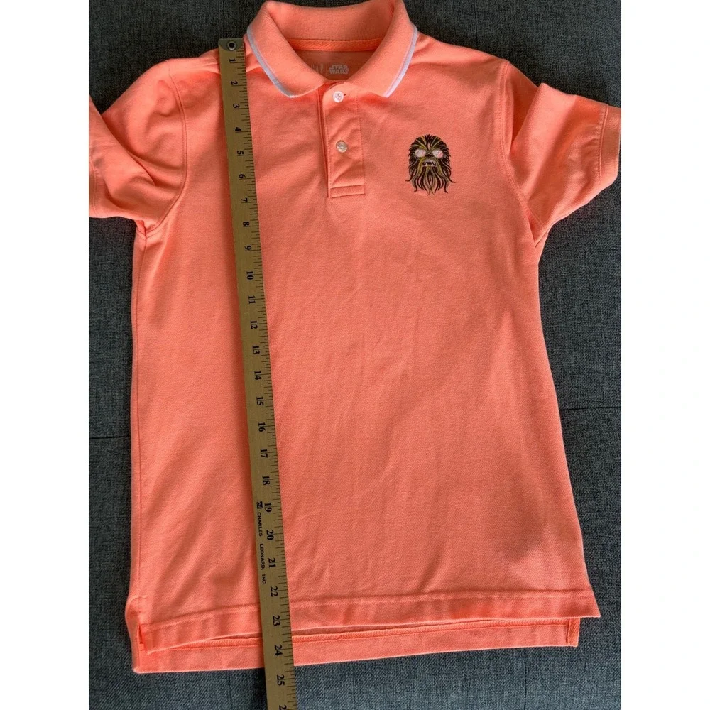 Gap Kids‎ Star Wars Chewbacca Orange Polo Shirt XL 12 Short Sleeve Embroidered